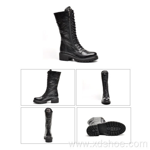 Women's Wild Wrikle Cow Leather Riding boot